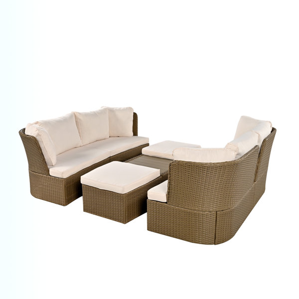Latitude Run® Adelanto Customizable Outdoor Patio Set, Wicker Sofa Set